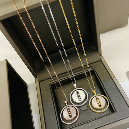 [Blue Tears Jewelry]LUCKY MOVE MM NACRE BLANCHE DIAMOND NECKLACE