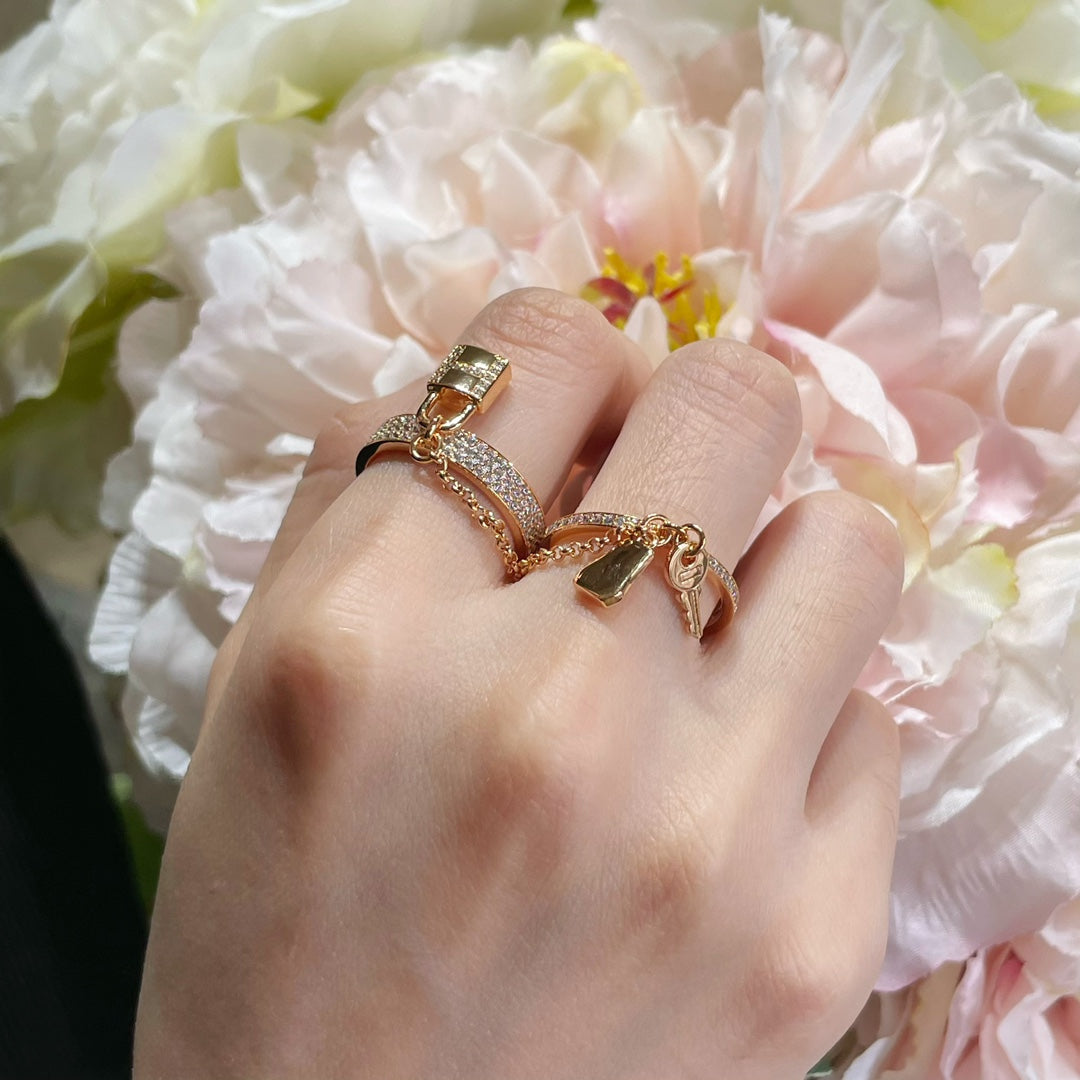 [BLUE TEARS]HM KELLY CLOCHETTE DOPPELRING MIT DIAMANTEN