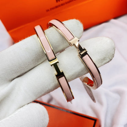 [BLAUE TRÄNEN]KLASSISCHES HM CLIC PINK 8MM EMAILLE ARMBAND