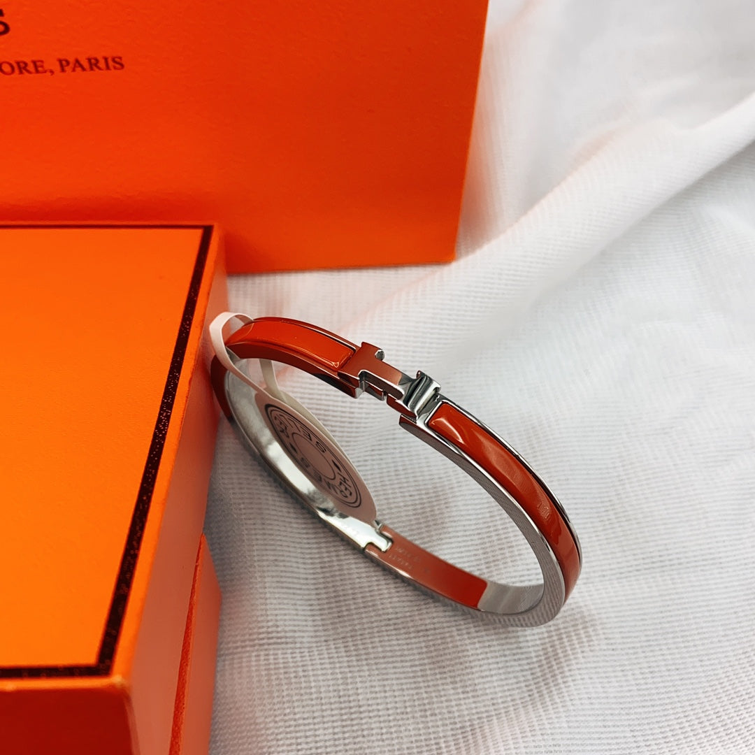 [BLAUE TRÄNEN]KLASSISCHES HM CLIC ROT 8MM EMAILLE ARMBAND