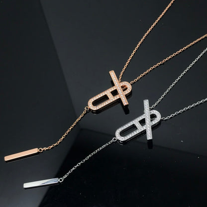 [BLAUE TRÄNEN]HM HALSKETTE PLATIN ROSÉGOLD DIAMANT