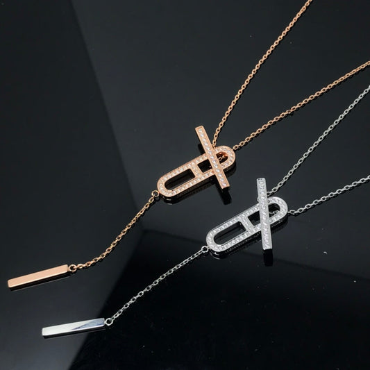 [BLAUE TRÄNEN]HM HALSKETTE PLATIN ROSÉGOLD DIAMANT