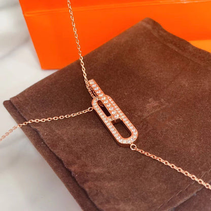 [BLAUE TRÄNEN]HM HALSKETTE PLATIN ROSÉGOLD DIAMANT