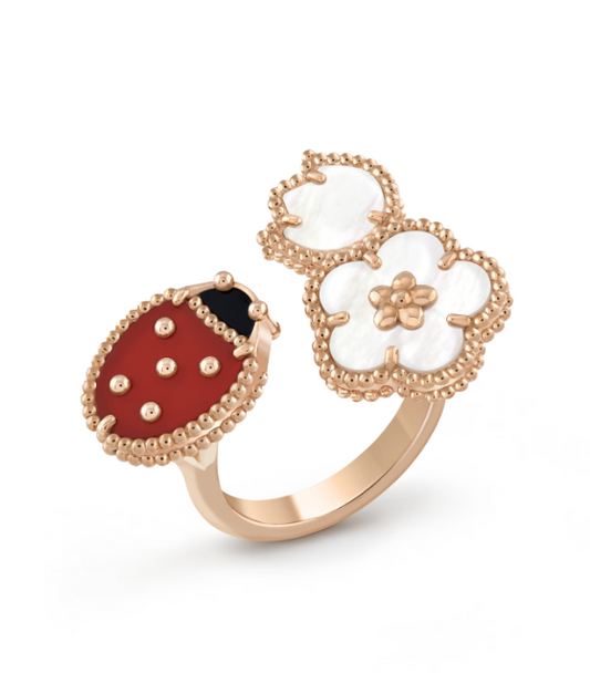 [BLAUE TRÄNEN] RING AUS ROSÉGOLD MIT GLÜCKS-3-MOTIV