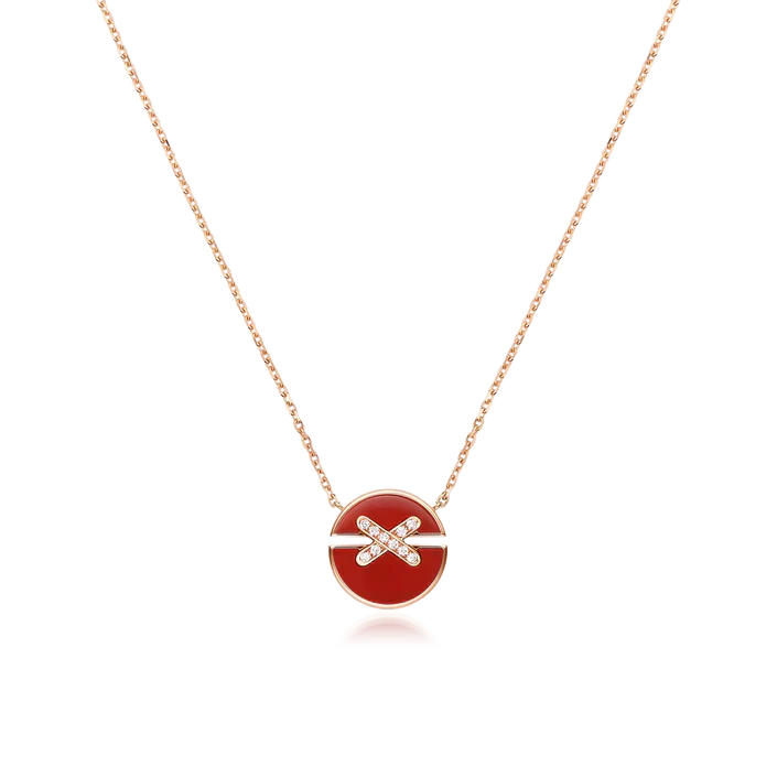 [BLAUE TRÄNEN]JEUX DE ROSE GOLD DIAMANT HALSKETTE