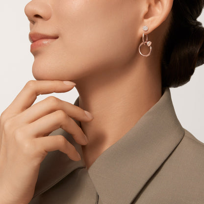 [Blue Tears Jewelry]JUSTE HALF DIAMOND DOUBLE EARRINGS