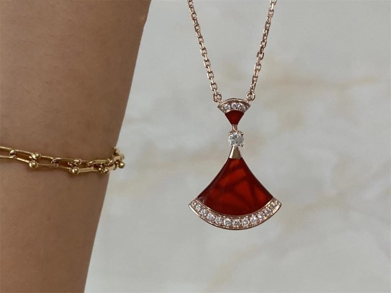 [BLAUE TRÄNEN]TRAUM HALSKETTE KARNEOL DIAMANT