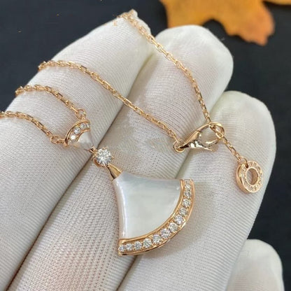 [BLAUE TRÄNEN]DREAM HALSKETTE MOP ROSA GOLD DIAMANT
