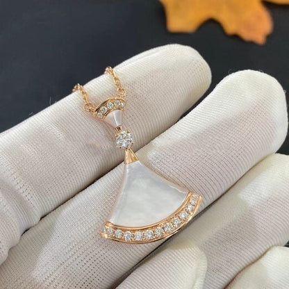 [BLAUE TRÄNEN]DREAM HALSKETTE MOP ROSA GOLD DIAMANT