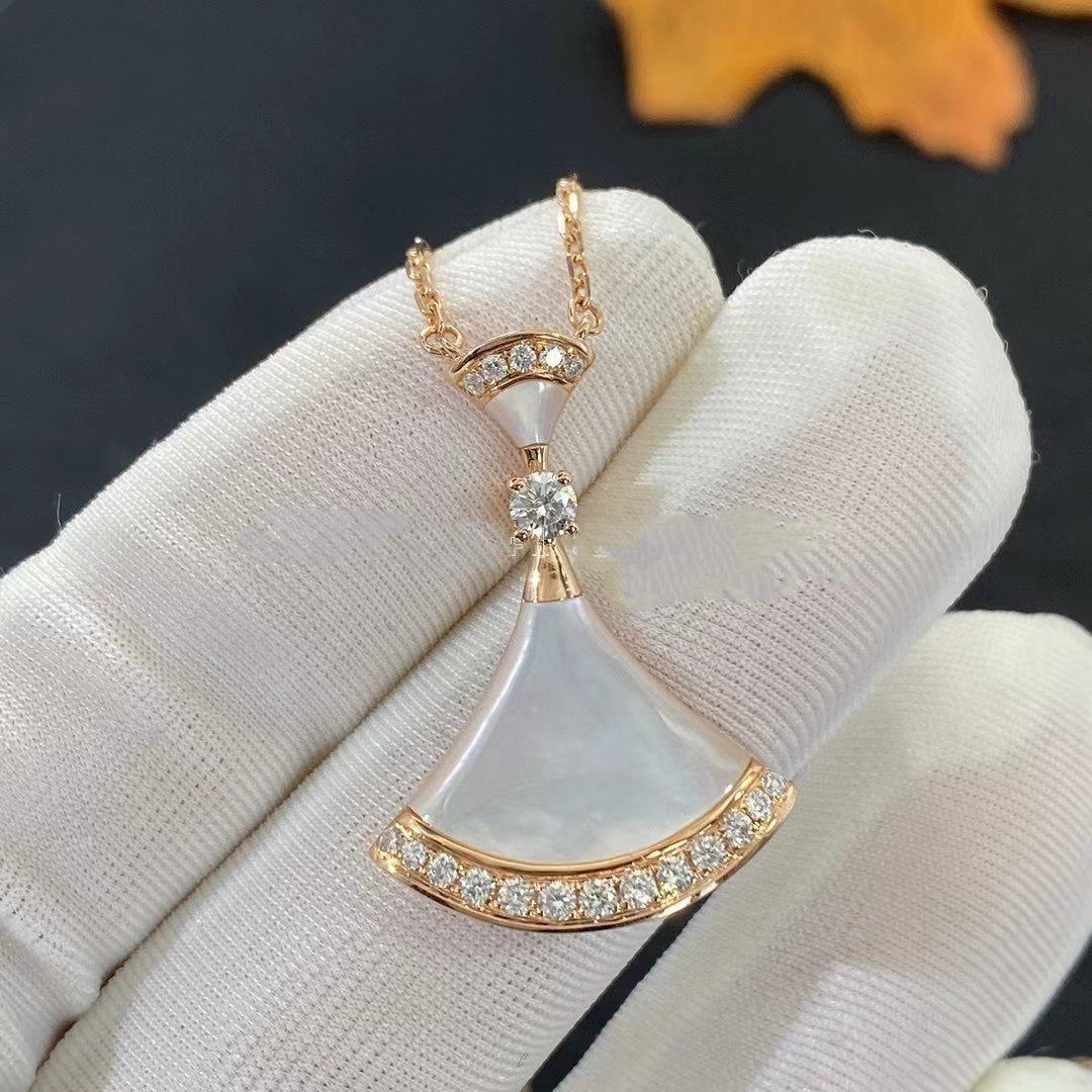 [BLAUE TRÄNEN]DREAM HALSKETTE MOP ROSA GOLD DIAMANT