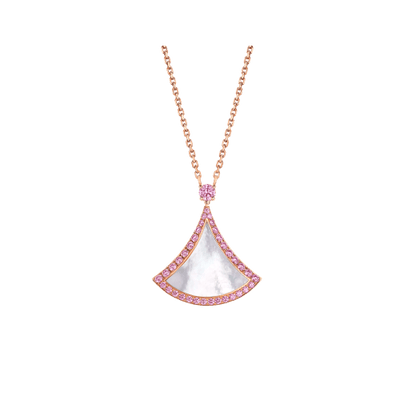 [BLAUE TRÄNEN]TRAUM HALSKETTE MOP DIAMANT ROSA