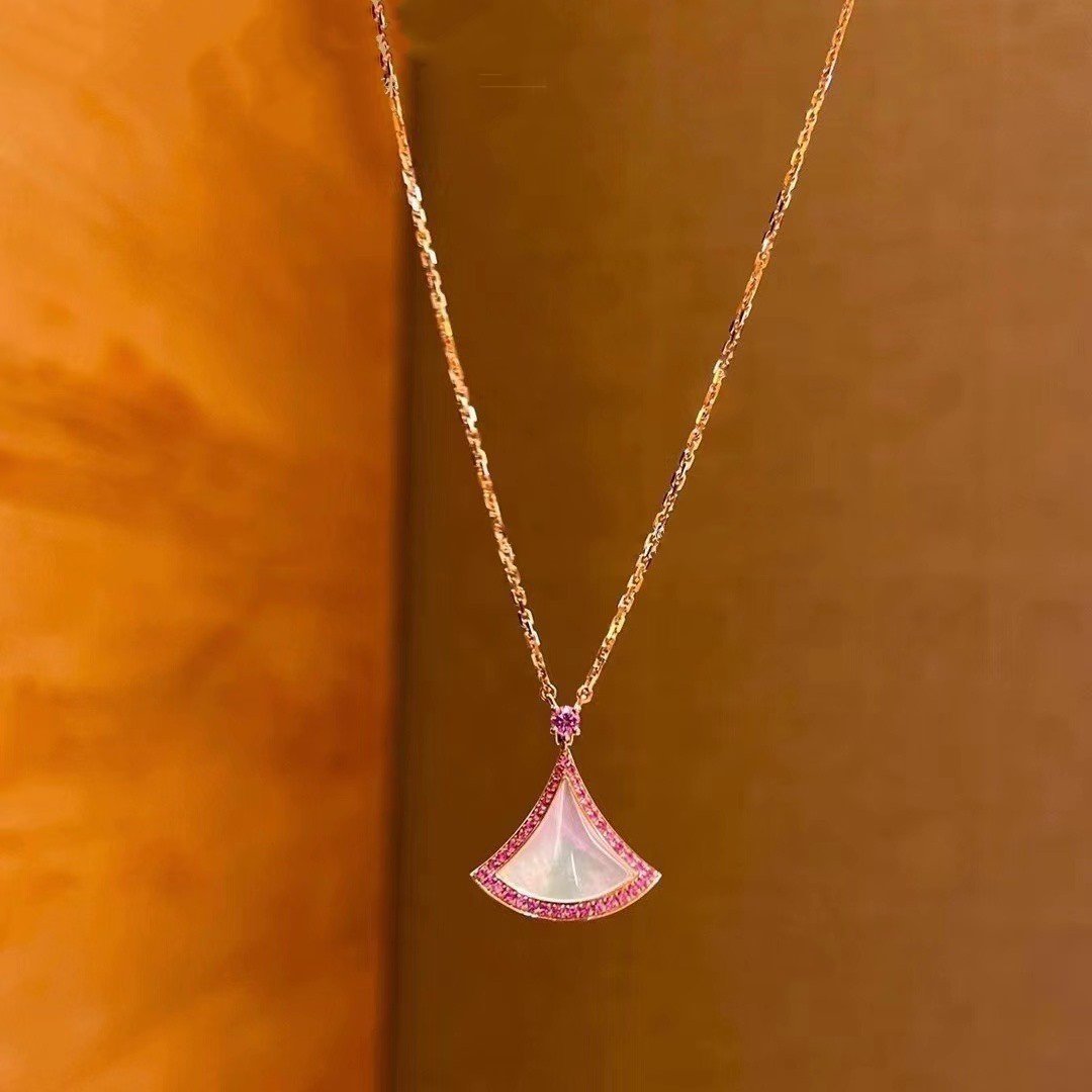[BLAUE TRÄNEN]TRAUM HALSKETTE MOP DIAMANT ROSA