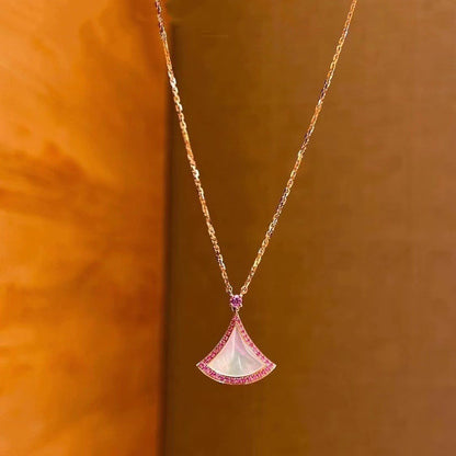[BLAUE TRÄNEN]TRAUM HALSKETTE MOP DIAMANT ROSA