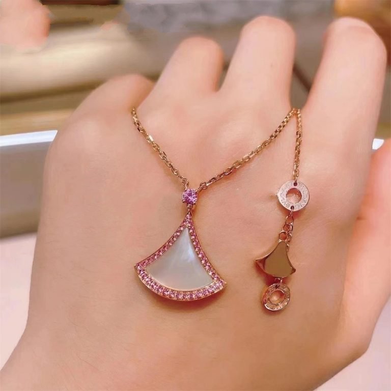 [BLAUE TRÄNEN]TRAUM HALSKETTE MOP DIAMANT ROSA