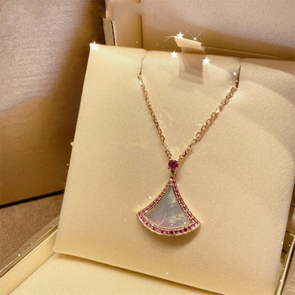 [BLAUE TRÄNEN]TRAUM HALSKETTE MOP DIAMANT ROSA