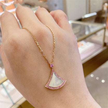 [BLAUE TRÄNEN]TRAUM HALSKETTE MOP DIAMANT ROSA
