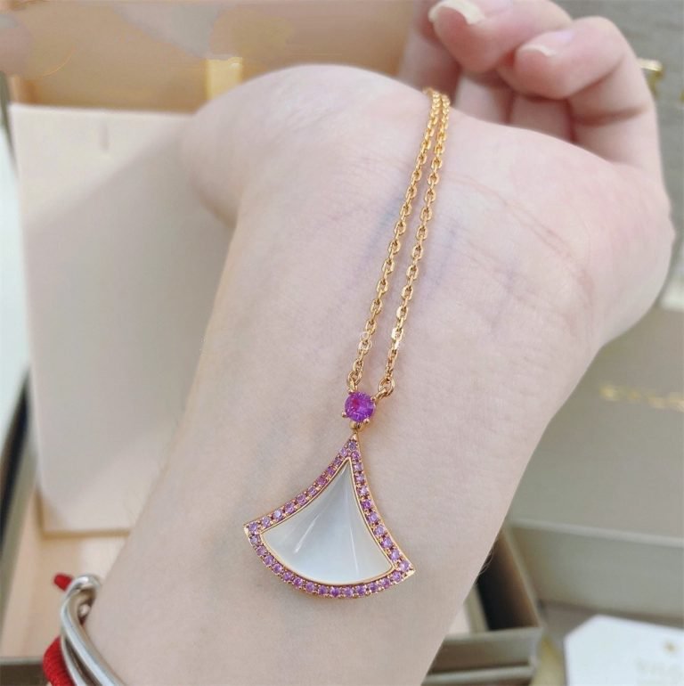 [BLAUE TRÄNEN]TRAUM HALSKETTE MOP DIAMANT ROSA