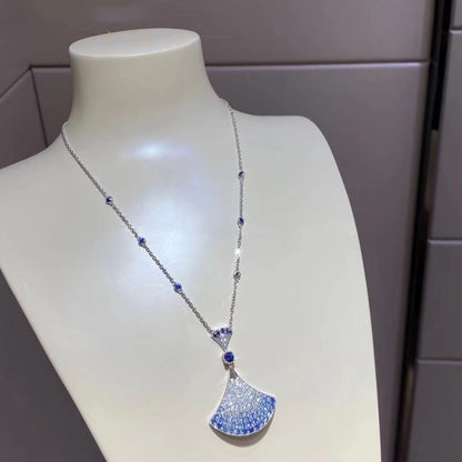 [BLAUE TRÄNEN]TRAUM HALSKETTE ACHAT SILBER DIAMANT