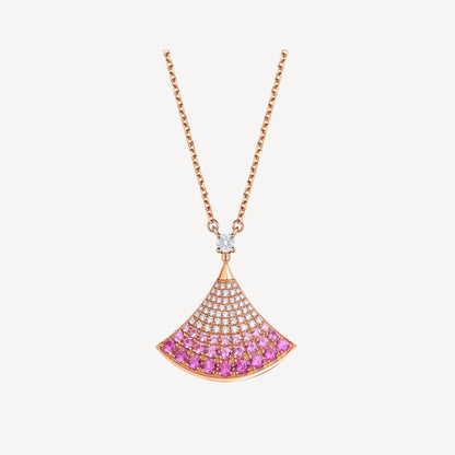[BLAUE TRÄNEN]DREAM HALSKETTE ROSA GOLD ROSA DIAMANT