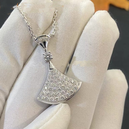 [BLAUE TRÄNEN]DREAM HALSKETTE SILBER VOLLER DIAMANT