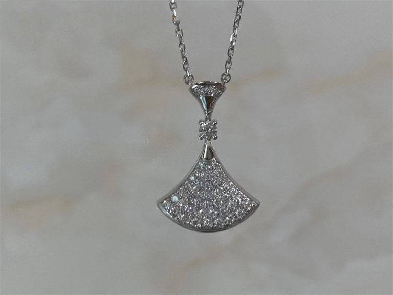 [BLAUE TRÄNEN]DREAM HALSKETTE SILBER VOLLER DIAMANT