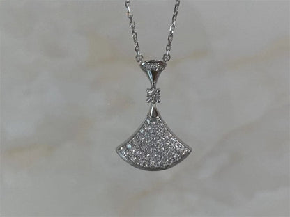 [BLAUE TRÄNEN]DREAM HALSKETTE SILBER VOLLER DIAMANT