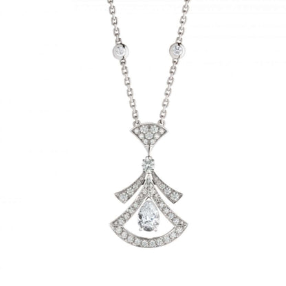 [BLAUE TRÄNEN]DREAM HALSKETTE WEISSER DIAMANT SILBER
