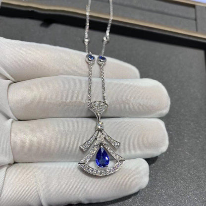 [BLAUE TRÄNEN]TRAUM HALSKETTE ACHAT DIAMANT SILBER