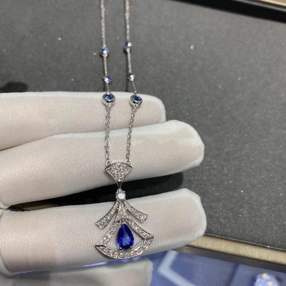 [BLAUE TRÄNEN]TRAUM HALSKETTE ACHAT DIAMANT SILBER