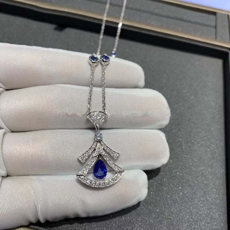 [BLAUE TRÄNEN]TRAUM HALSKETTE ACHAT DIAMANT SILBER