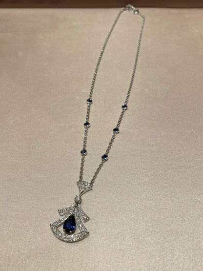 [BLAUE TRÄNEN]TRAUM HALSKETTE ACHAT DIAMANT SILBER