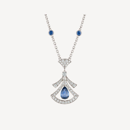 [BLAUE TRÄNEN]TRAUM HALSKETTE ACHAT DIAMANT SILBER