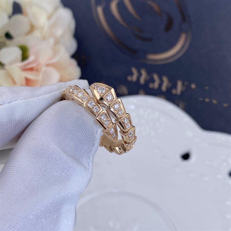 [BLAUE TRÄNEN]SERPENTI RING ROTGOLD DIAMANT 4MM