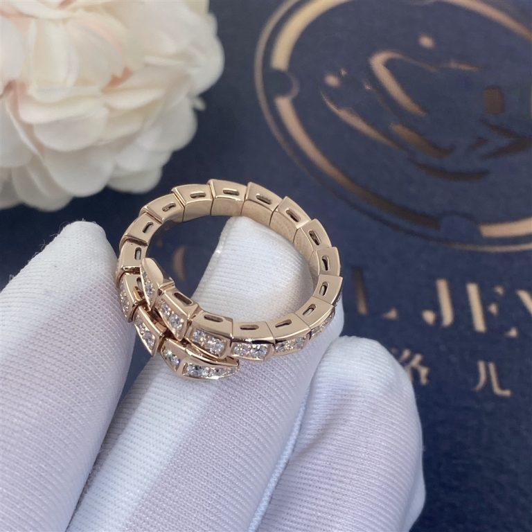 [BLAUE TRÄNEN]SERPENTI RING ROTGOLD DIAMANT 4MM