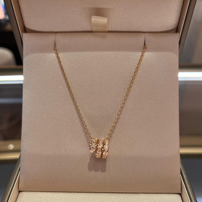 [BLAUE TRÄNEN]SERPENTI ROTGOLD HALSKETTE DOPPELRING DIAMANT