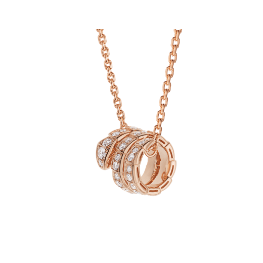 [BLUE TEARS]SERPENTI PINK GOLD NECKLACE DOUBLE RING DIAMOND
