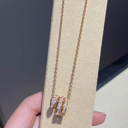[BLAUE TRÄNEN]SERPENTI ROTGOLD HALSKETTE DOPPELRING DIAMANT