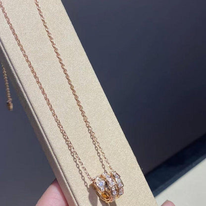 [BLAUE TRÄNEN]SERPENTI ROTGOLD HALSKETTE DOPPELRING DIAMANT