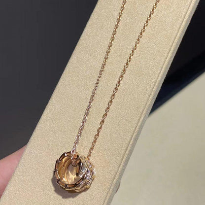[BLAUE TRÄNEN]SERPENTI ROTGOLD HALSKETTE DOPPELRING DIAMANT