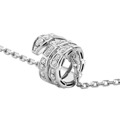 [BLAUE TRÄNEN]SERPENTI HALSKETTE DOPPELRING DIAMANT