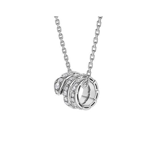 [BLAUE TRÄNEN]SERPENTI HALSKETTE DOPPELRING DIAMANT