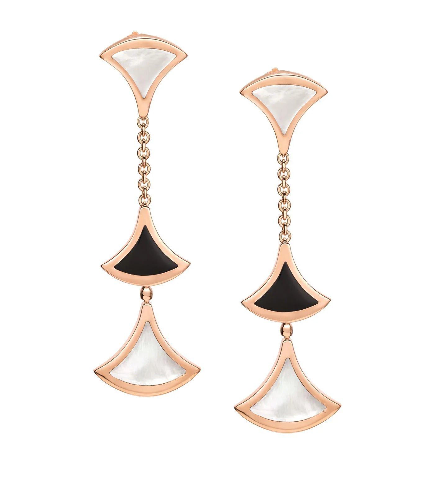 [BLUE TEARS]DREAM OHRRINGE 3 MOTIVE ONYX MOP ROSA GOLD