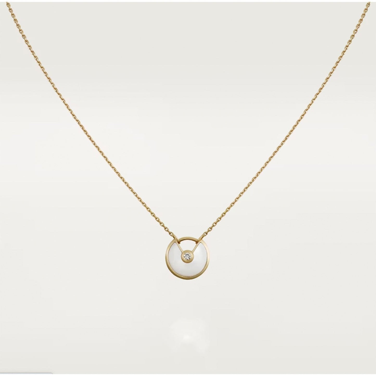 [BLAUE TRÄNEN]AMULETT ROSÉGOLD MOP HALSKETTE