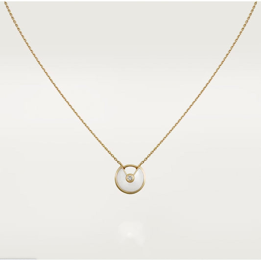 [BLAUE TRÄNEN]AMULETT ROSÉGOLD MOP HALSKETTE