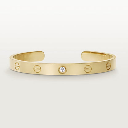 [Blue Tears Jewelry]LOVE BRACELET 6.1MM 1 DIAMOND OPEN CUFF