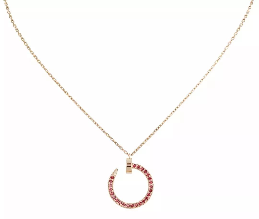 [BLAUE TRÄNEN]JUSTE HALSKETTE GOLD ROTE DIAMANTEN