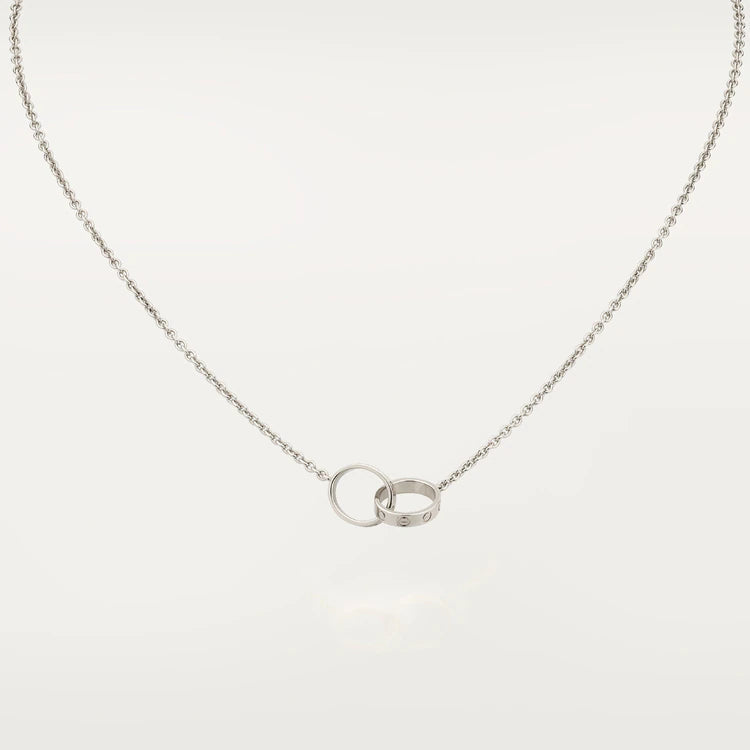 [BLAUE TRÄNEN]LIEBESHALSKETTE ROSA GOLD UND SILBER 