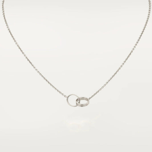 [BLAUE TRÄNEN]LIEBESHALSKETTE ROSA GOLD UND SILBER 