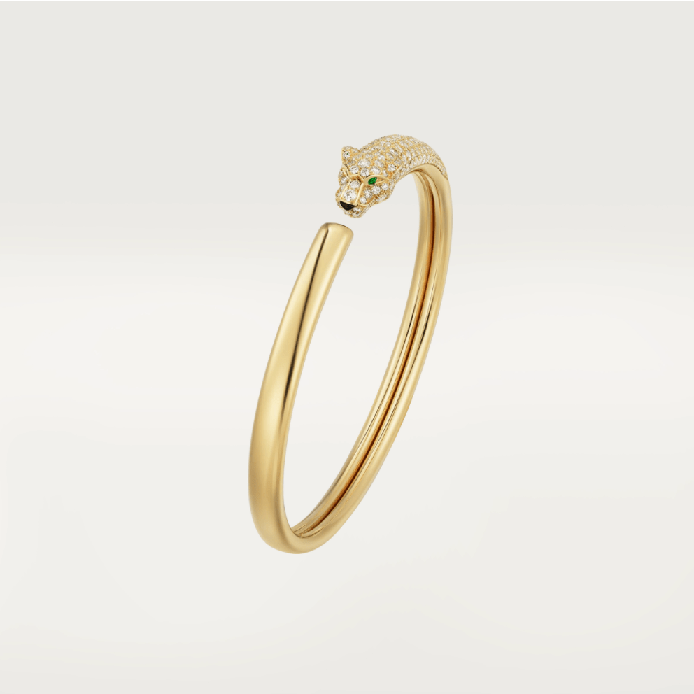 [BLAUE TRÄNEN] PANTHERE GOLD DIAMANT OFFENES ARMBAND
