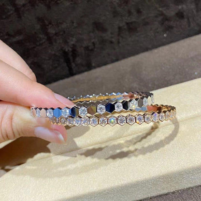[BLAUE TRÄNEN] BEE LOVE GOLDARMBAND VOLLER DIAMANT 